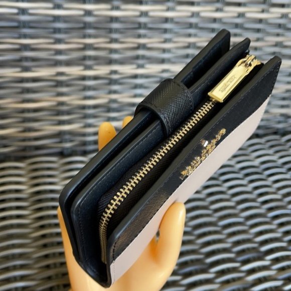 Kate Spade Staci Colorblock Medium Compact Bifold Wallet Warm Beige Multi - Picture 7 of 16